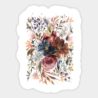 Loose watercolor florals Sticker